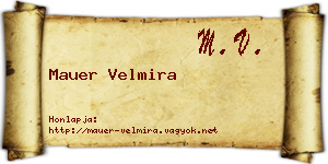 Mauer Velmira névjegykártya